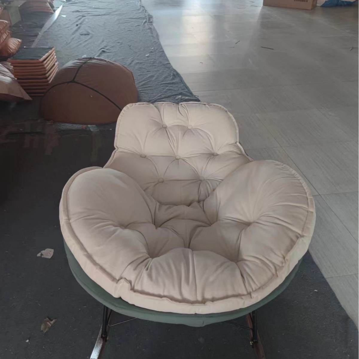 큰: 다크 그린 흰색/단일 의자