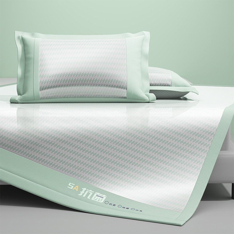 Un juego de sábanas de seda de hielo de clase de tres piezas fresco verano 2025 nueva funda protectora de colchón de verano sábana funda de cama