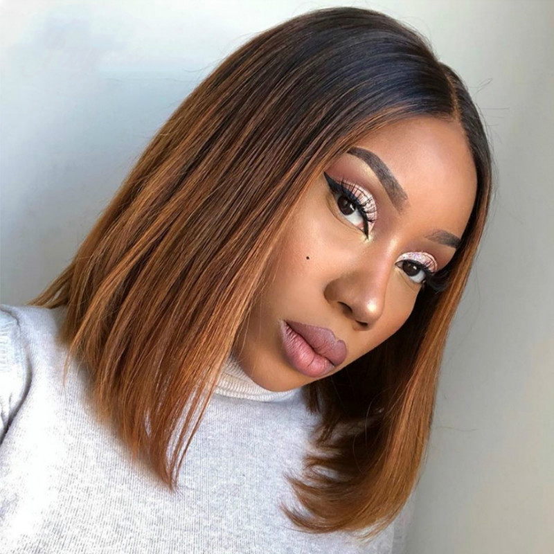 Perucas africanas de moda europea y americana color gradiente teñido cabello largo alargado Bobo estilo de cabello Aliexpress fuente de peluca