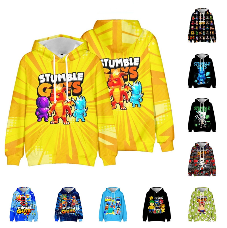 Cross-border new Stumble Guys collision Party digital printing loose pullover sweater adult children