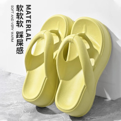 跨境厚底人字拖女夏涼鞋時尚外穿防滑增高踩屎感沙灘海邊拖鞋批發