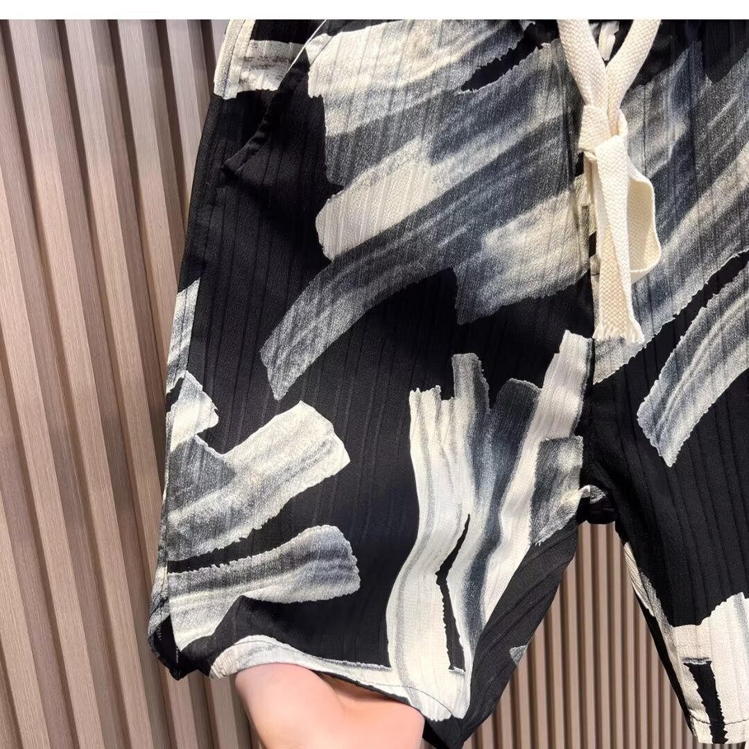 Summer New Style Men's Casual Beach Shorts Versatile Loose Straight Leg Five Point Pants Trendy Popular Instagram_viptrois.com
