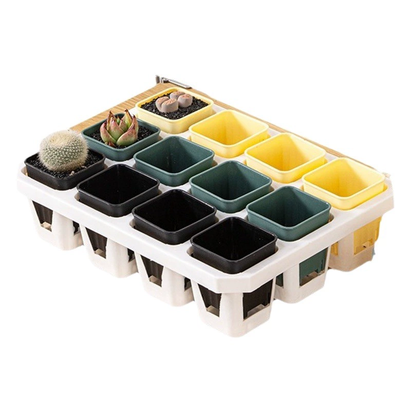 Новый дизайн 6 см немного толстый маленький квадратный горшок Домашний офис рассада небольшой квадратный горшок суккулент пластиковый цветочный горшок