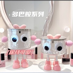 デスクトップ透明収納ボックスリビングルームプラスチック防塵浴室トイレ収納寝室化粧品収納バケツ蓋付き