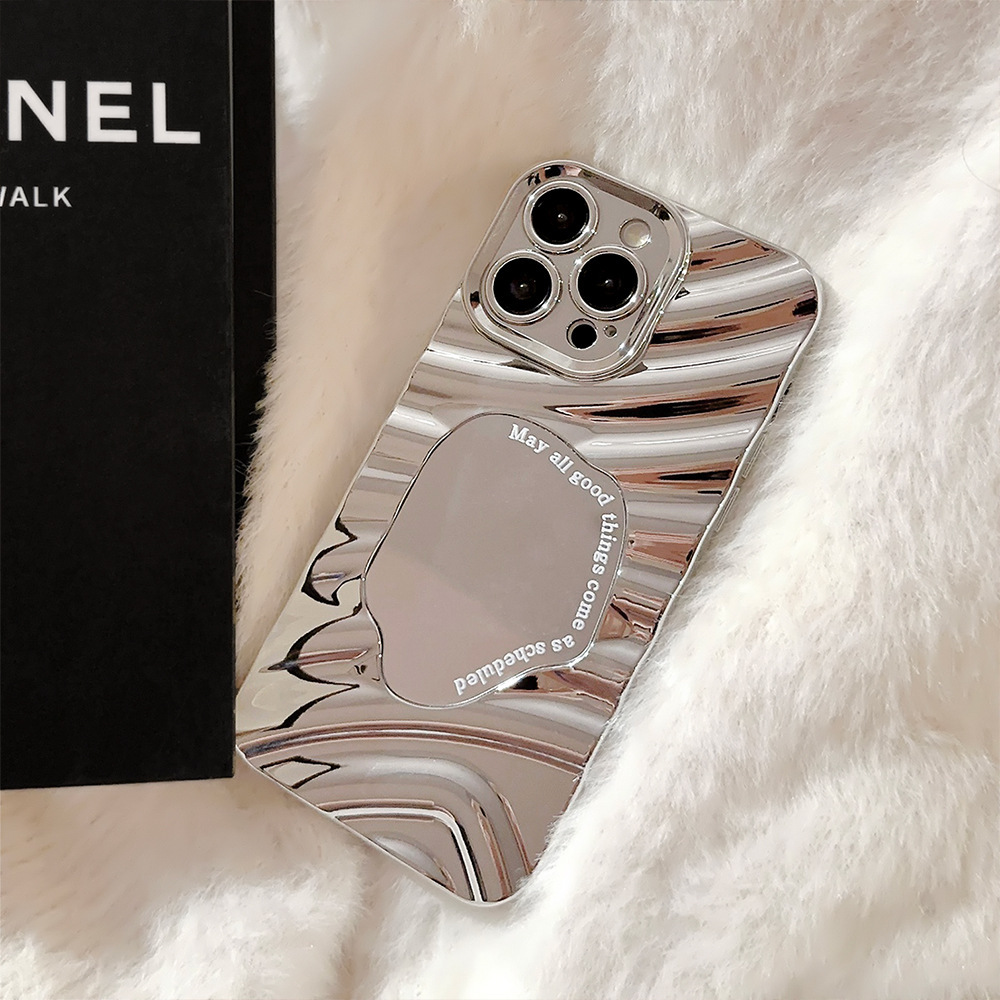 Irregular Water Ripple Mirror Case For Iphone 15 14 Pro Max Luxury_voghion.com