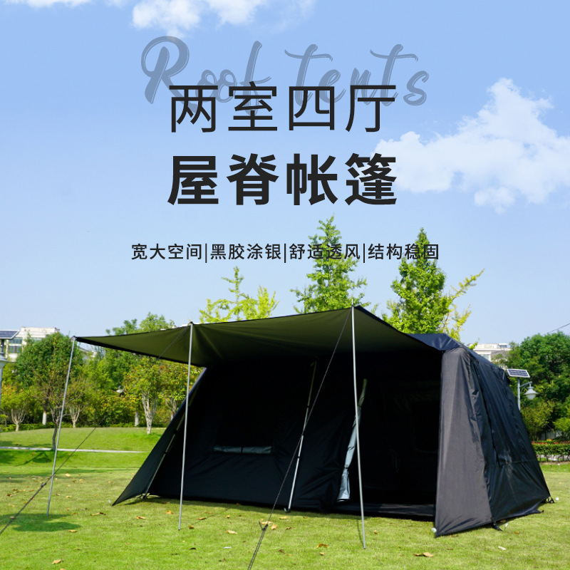 Carpa automática de campamento 8 - 10 personas grupo construido campamento portátil al aire libre camping picnic a prueba de lluvia y protección solar techo de cabina