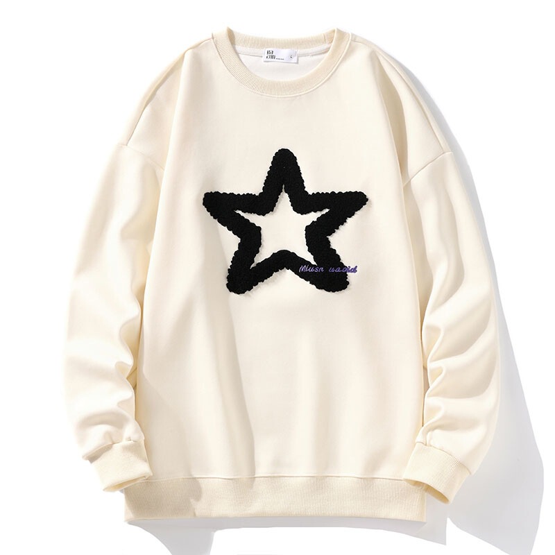 College style handsome youth Korean style five-pointed star printed ins trendy men's sweater hooded round neck fashionable new shirt College style handsome youth Korean style five-pointed star printed ins trendy men's sweater hooded round neck fashionable new shirt