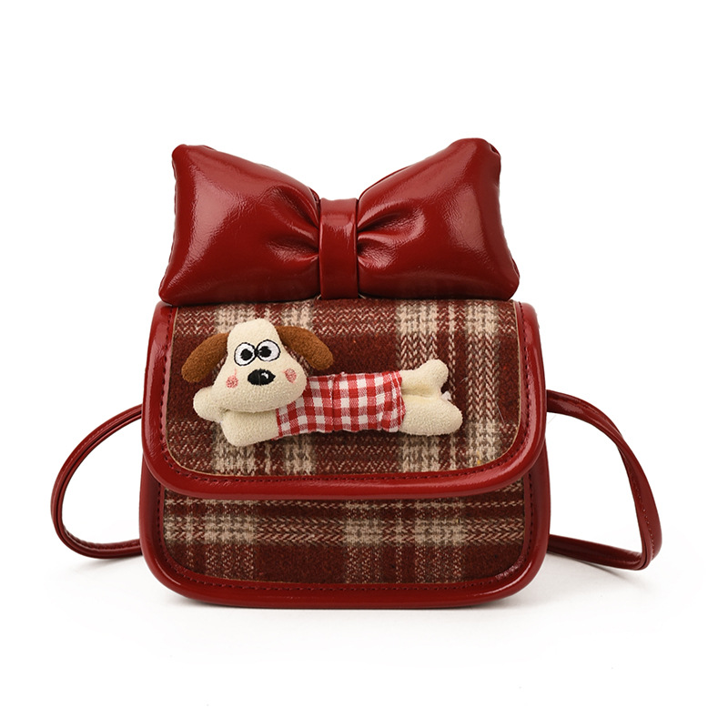 Otoño y invierno mini bolsas accesorios para niños caricaturas perros niños y niñas bolsas de hombro estricto arco bebé mochila de moda