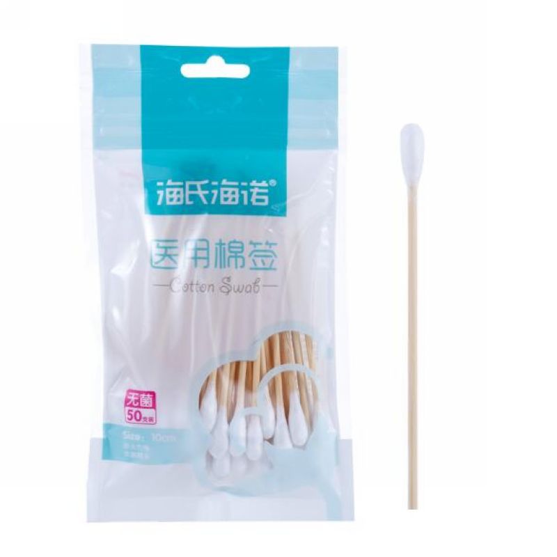 Hi-Hino, bastón de algodón de limpieza de doble cabeza, bastón de algodón desinfectante desechable, bastón de algodón de limpieza de orejas, bastón de algodón desengrasado