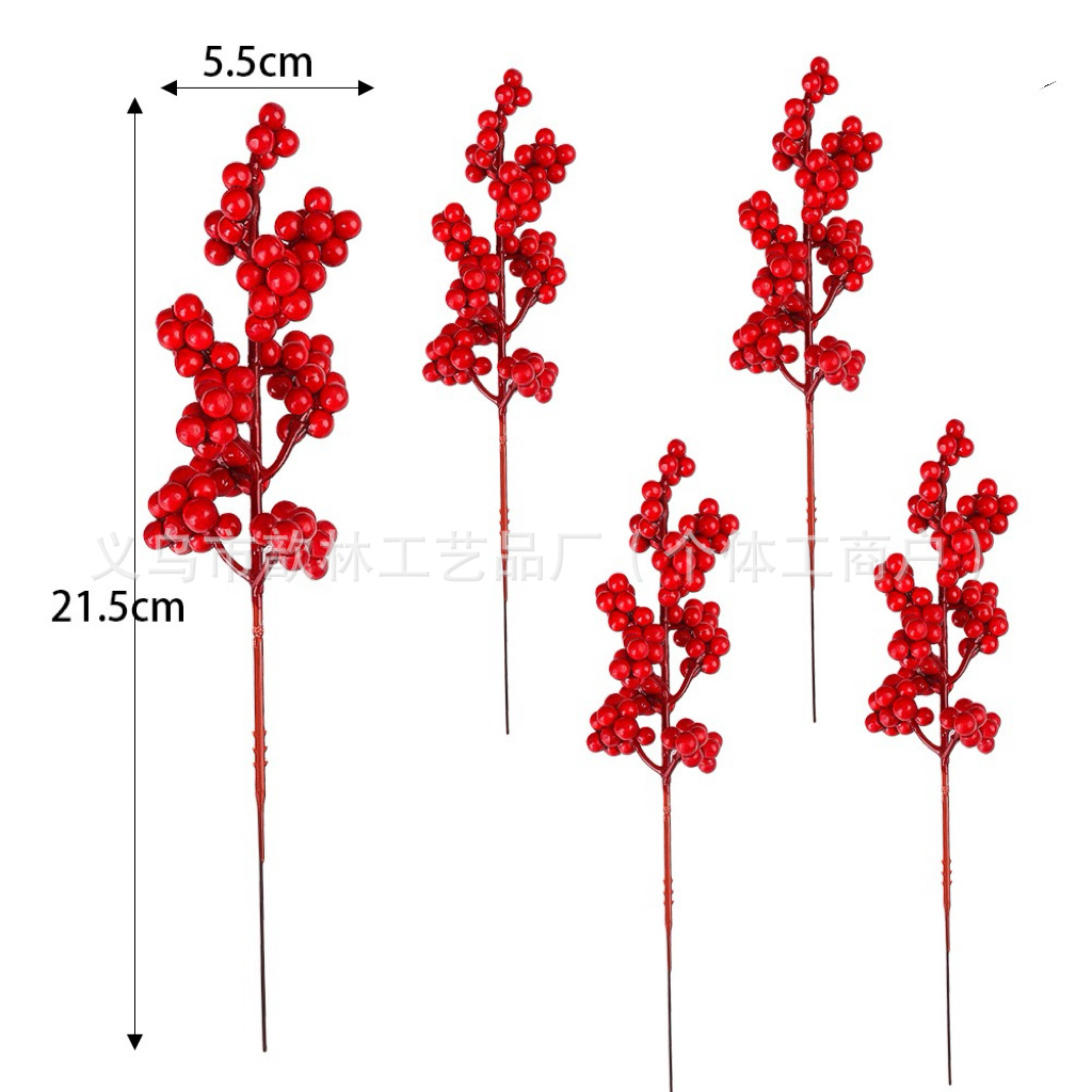 Ramas de Frutos Rojos Artificiales Plástico y PU para Bodas y Decoración del Hogar image 37