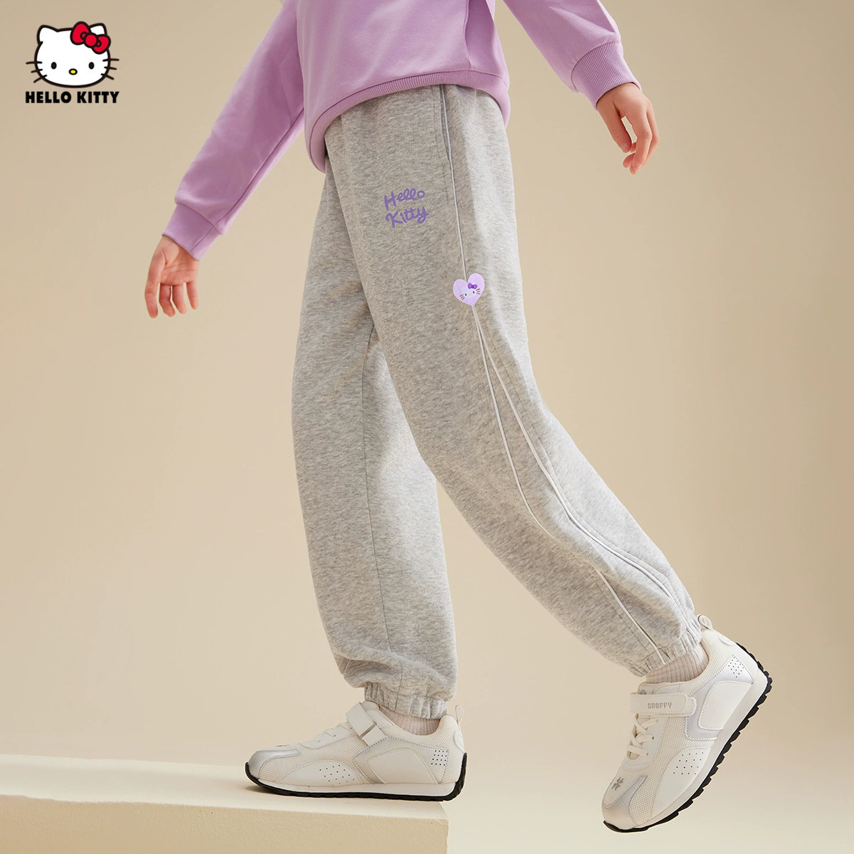 HelloKitty Весенние мультяшные повседневные брюки 2025 новый Hello Kitty боковая любовь с украшением брюки