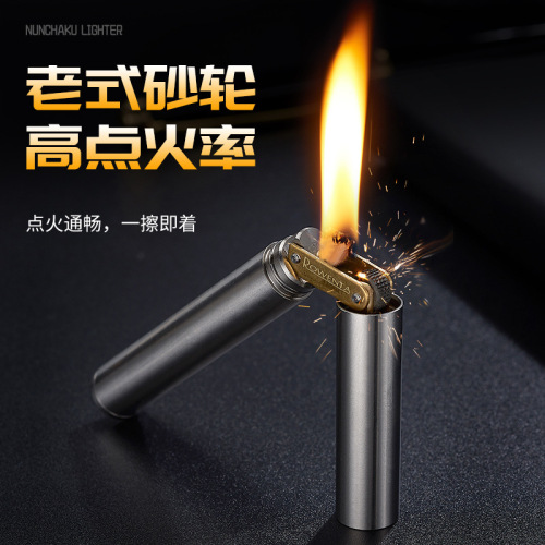 Good Fortune Nunchuck Panlong Stick Nunchuck Pure Copper/Stainless Steel Creative New Kerosene Lighter