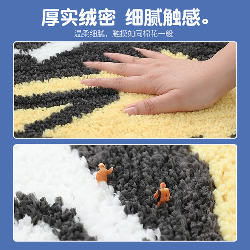 Manufacturer wholesale Nordic imitation cashmere carpet household bathroom door blanket bathroom non-slip mat absorbent foot pads cross-border