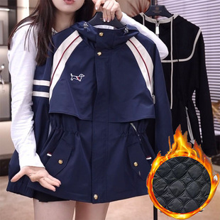 cotton and thickening 2024 New Arrival Jacket Fashion Casual All-match Windbreaker Hooded Loose Jacket Coat Women