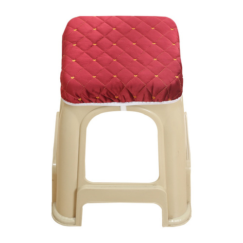 Square stool cover with four-season cushion, thick square stool cover with plastic strap, universal stool pad cover