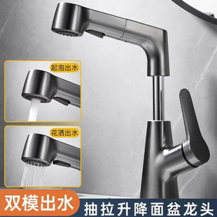 Creative Basin Lift-Up Pull-Out Faucet Multifunctional Bathroom Cabinet Basin Retractable Faucet Hot and Cold Pull-Out Lift-Up