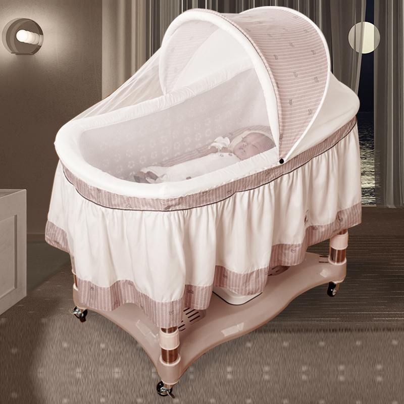 Baby Electric Cradle, Rocking Bed, Sleeping Basket, Newborn Baby Automatic Small Rocking Bed, Baby Intelligent up and down Rocking to Coax Baby to Sleep