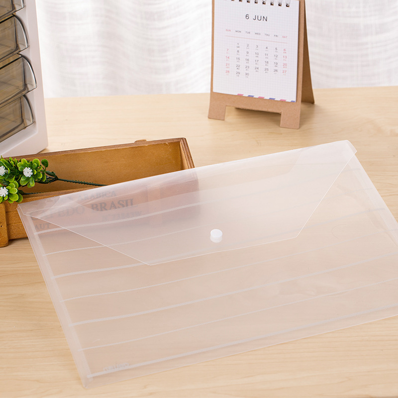 Bolsa de archivos Deli 8313 para estudiantes A4 clasificación de gran capacidad bolsa de almacenamiento de información de plástico transparente