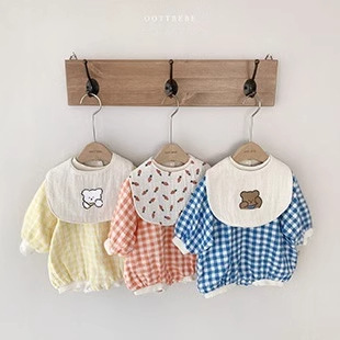 【Oferta de Liquidación】Mameluco a Cuadros para Bebé, Traje de Primavera y Otoño, Mono de Manga Larga para Bebé