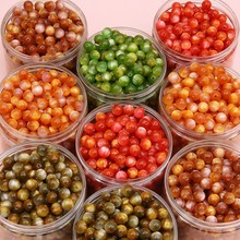 厂家批发新中式晕染玉华鎏金树脂散珠子diy手工串珠手链散珠批发