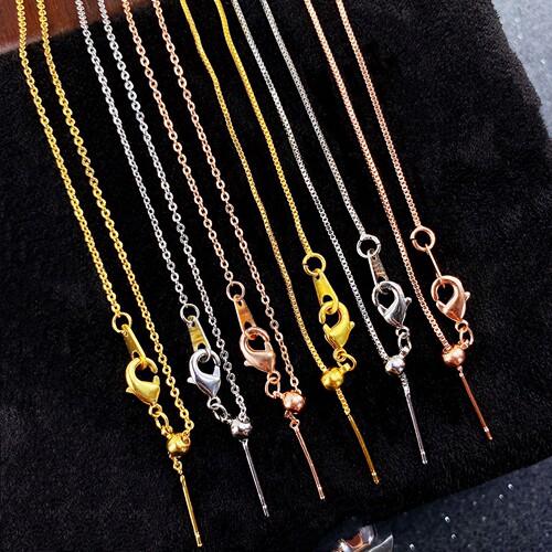 New versatile universal necklace for women, Lulutong, beaded with needle, adjustable, plated with 18k gold, cross chain with needle style