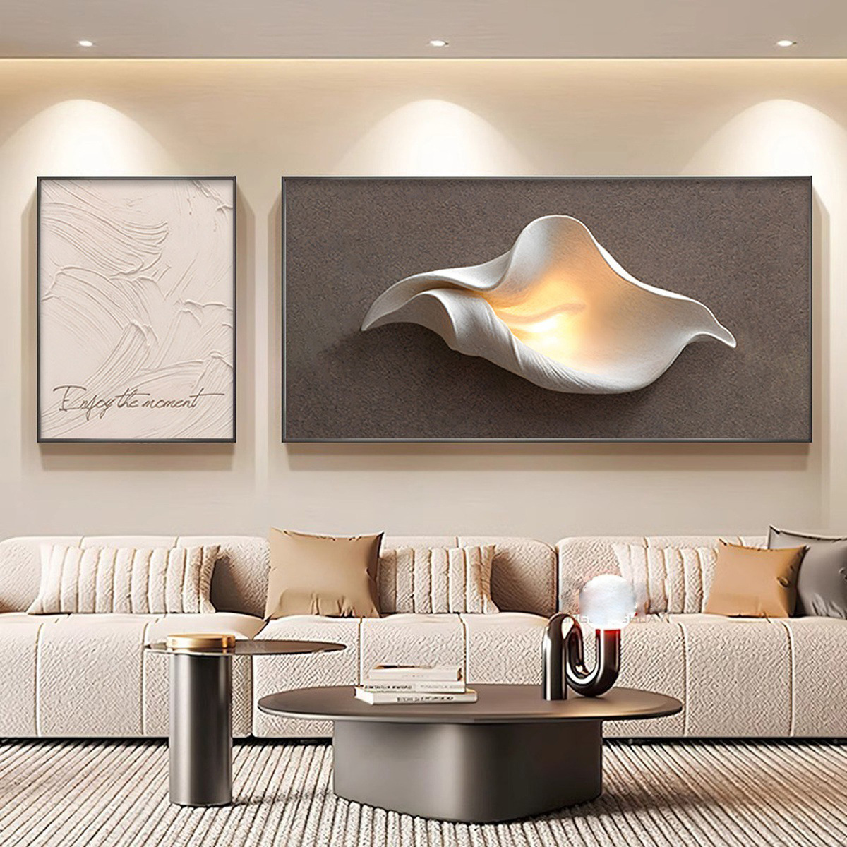 Luz de lujo de alto nivel pintura de decoración de la sala de estar estereoscópica abstracta sofá fondo pintura mural simple moderna pintura colgante