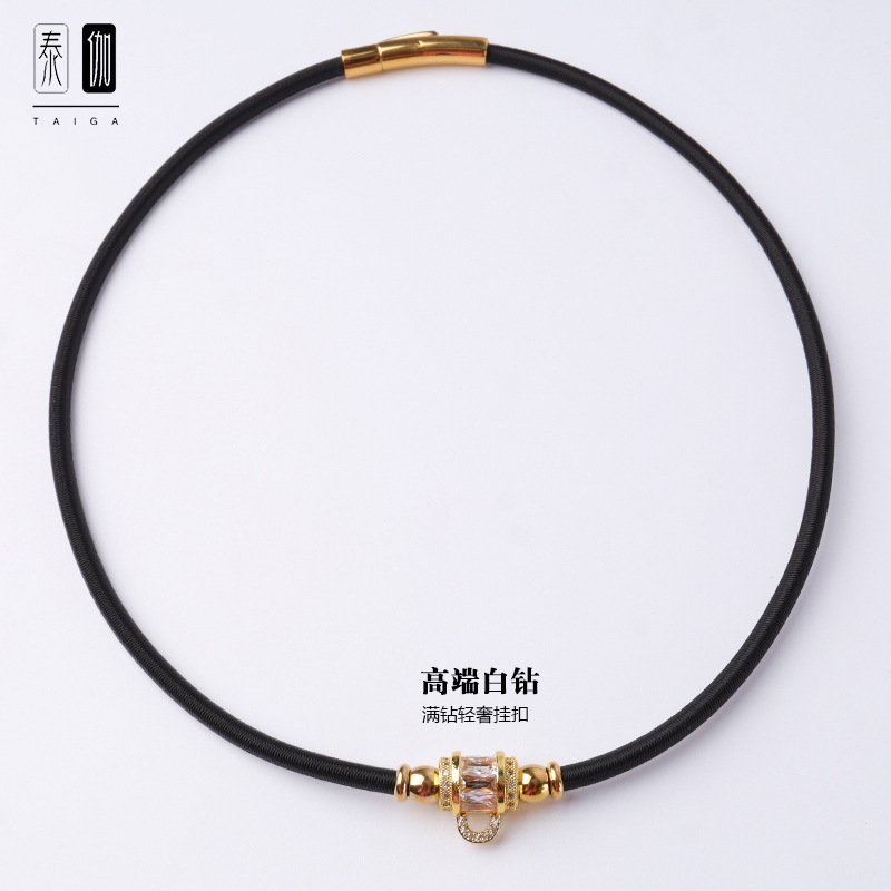 Thailand Buddha chain original latex elastic rope light luxury micro diamond buckle 45cm clavicle short chain thangka lanyard Thailand Buddha chain original latex elastic rope light luxury micro diamond buckle 45cm clavicle short chain thangka lanyard