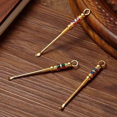 クロスボーダー合金キーホルダーアクセサリー、耳かきツール、金属製耳かき、クリエイティブな個性、シンプルな耳かきペンダント