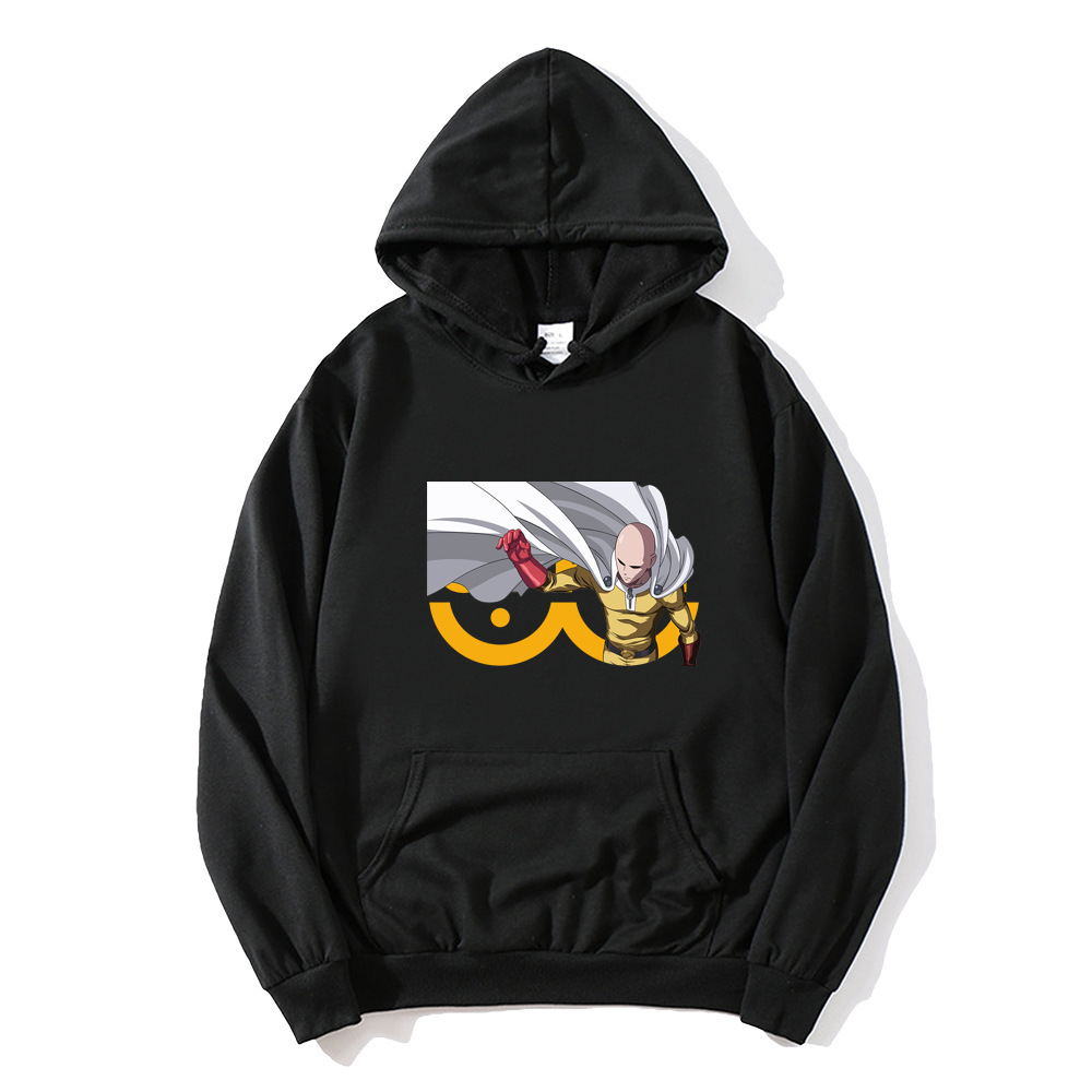Un golpe Superman Saitama Teacher Anime Periférico Otoño e invierno Moda para hombres y mujeres Suéter de pareja Sudadera con capucha Chaqueta de manga larga