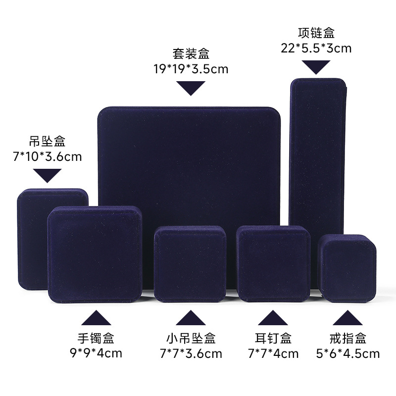 Caja de terciopelo para anillos de compromiso, pulseras, joyas, color sólido, para colgantes y collares, set de embalaje de joyería, venta al por mayor