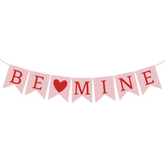 2024 Valentine's Day Marriage Proposal Wedding Decoration Paper Banner BE MINE Letter Pull-up Banner Wholesale Customization
