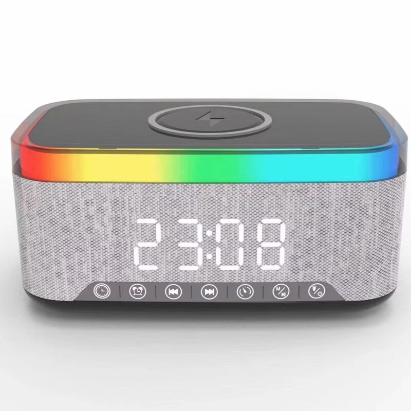 ホット販売ワイヤレス充電 Bluetooth スピーカーディスプレイ時計目覚まし時計ハイパワーワイヤレス Bluetooth 小型スピーカー挿入カード FM|undefined