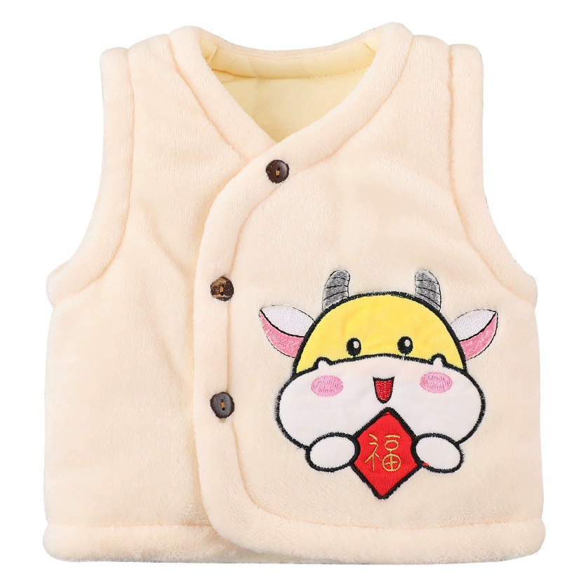 Поколение ребенка коралловый флис жилет новорожденный жилет детский зимний хлопковый жилет