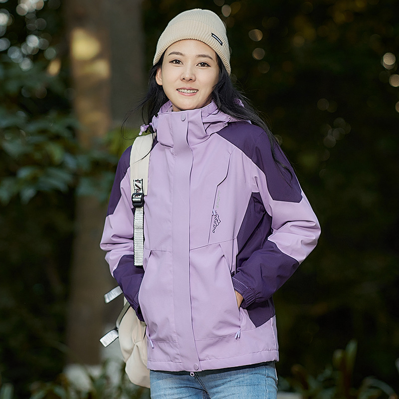 3 - en - 1 ropa de asalto para hombres al aire libre dos piezas de relleno de terciopelo interior otoño invierno montañismo impresión de logotipo fijo ropa de trabajo mujer