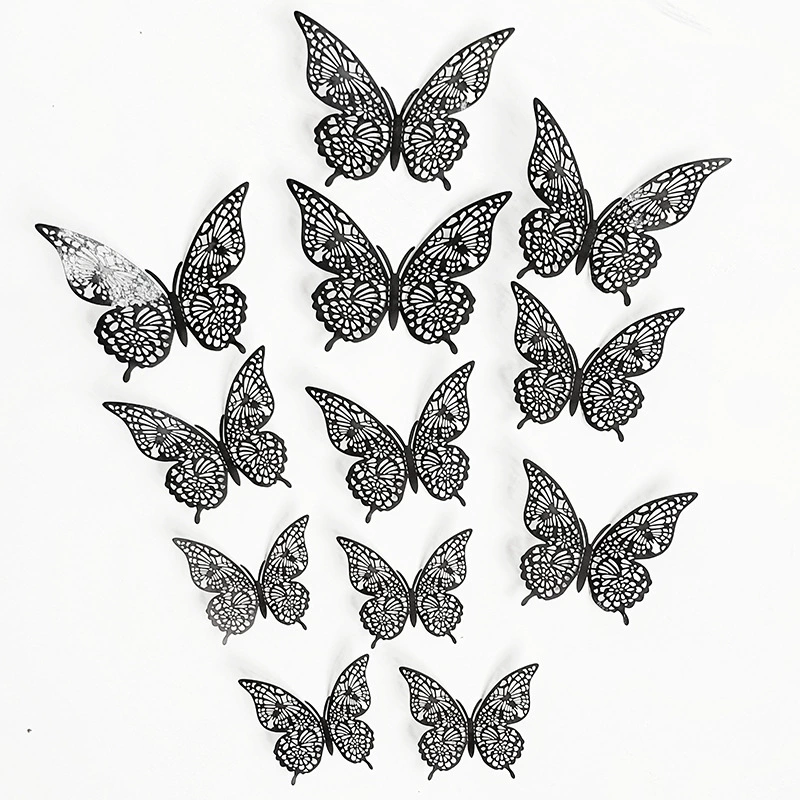 Полуж Butterfly 3D полый имитационный металлический бабочек настенный декор для дома гостиной трехмерная бабочка декоративная наклейка