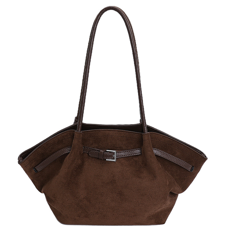 Transfronterizo retro alta sensación portátil brazaleta de gran capacidad bolsa tote para mujeres otoño y invierno 2025 nueva bolsa de hombro plegada