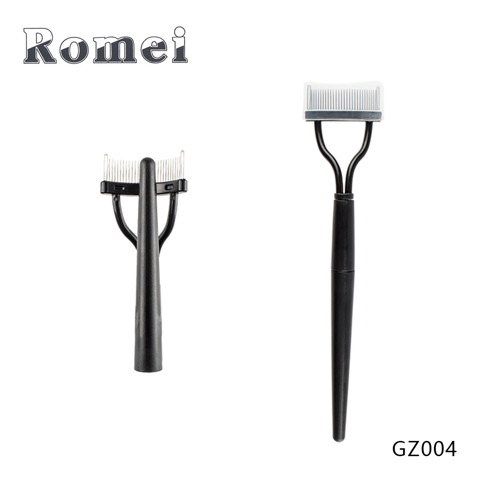 Ocho opcional de acero inoxidable aguja ceja peine pestañas peine Mosca-Eliminación de la pierna mango de plástico ceja peine cepillo de pestañas