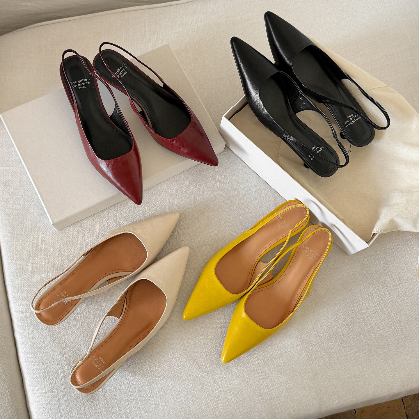Sandal cao gót nữ mũi nhọn quai hậu dây khóa, gót nhọn 9 cm — đen