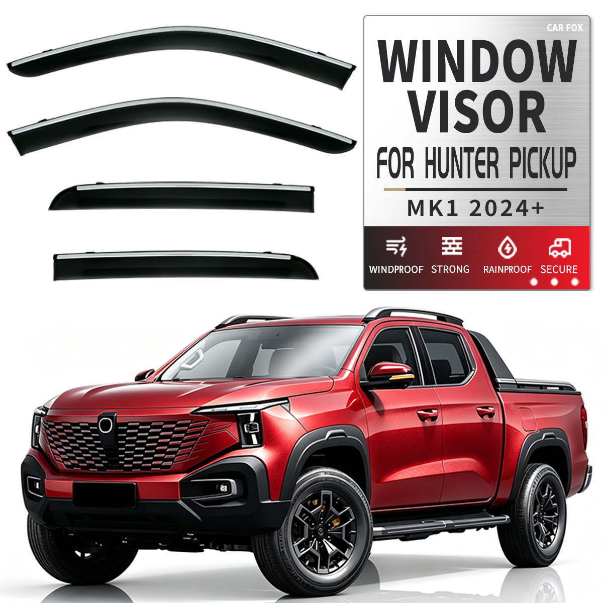 Suitable for Changan Hunter Pickup Window Visor, Car Window Rain Shield