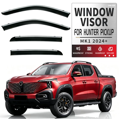 Suitable for Changan Hunter Pickup Window Visor, Car Window Rain Shield (Rain shield) - standard-packaging-without-logo-hunter-mk1-2024-with-bright-strip-rain-shield