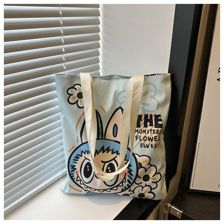 New Style Labubu Canvas Bag, Versatile Shoulder Bag, Large Capacity Student Class Commuting Tote Bag, Canvas Bag for Women New Style Labubu Canvas Bag, Versatile Shoulder Bag, Large Capacity Student Class Commuting Tote Bag, Canvas Bag for Women
