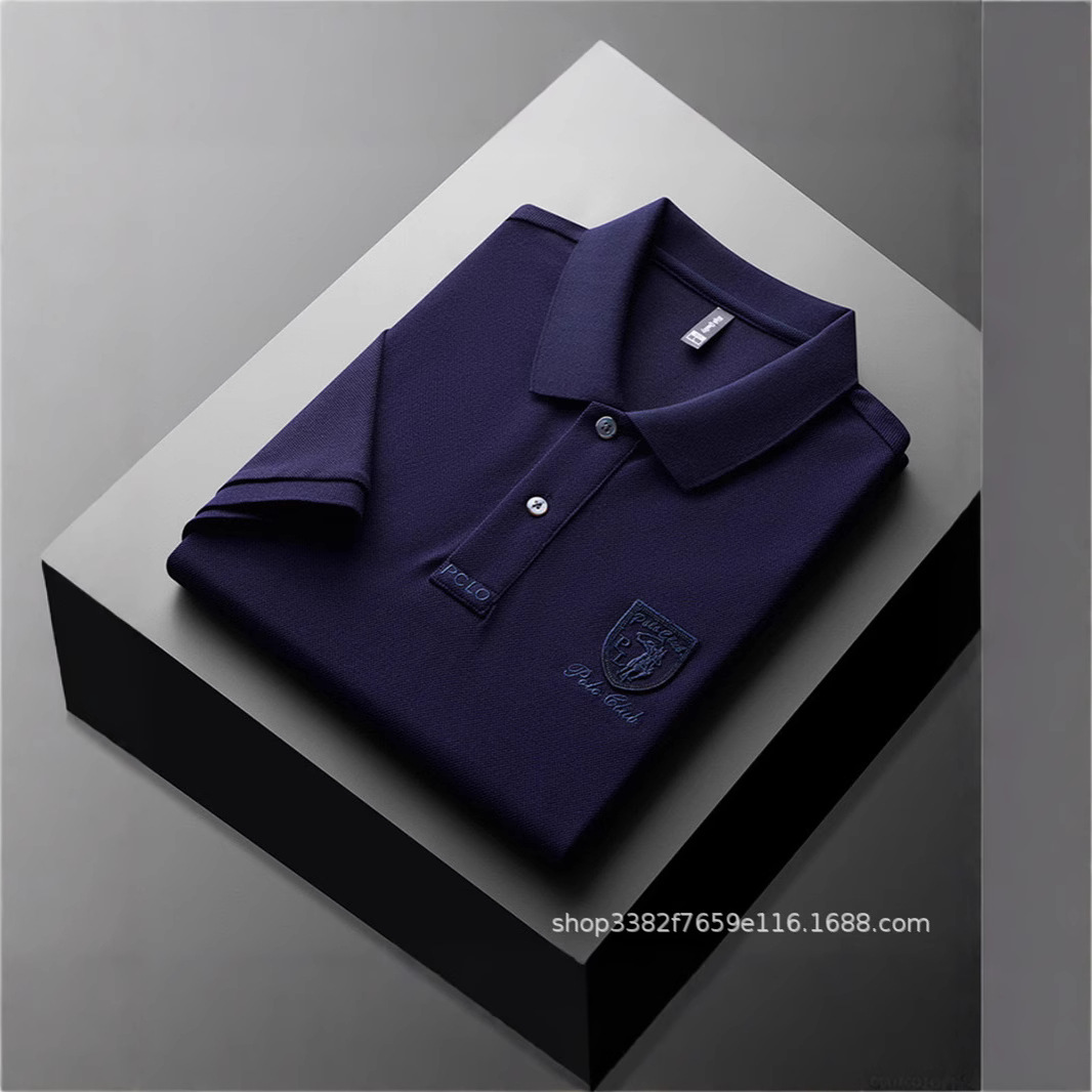 New Fashion Polo Shirt for Men, Summer Business Casual Pullover Base Shirt with a Turn-Down Collar, Short Sleeve, for Foreign Trade and Cross-Border E-Commerce