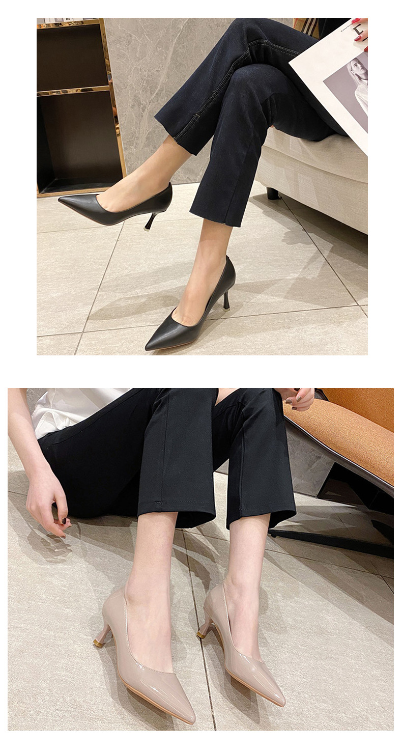 Giày cao gót nữ mũi nhọn gót 9 cm đi làm công sở — 988-3 đen 9cm chi tiết 7