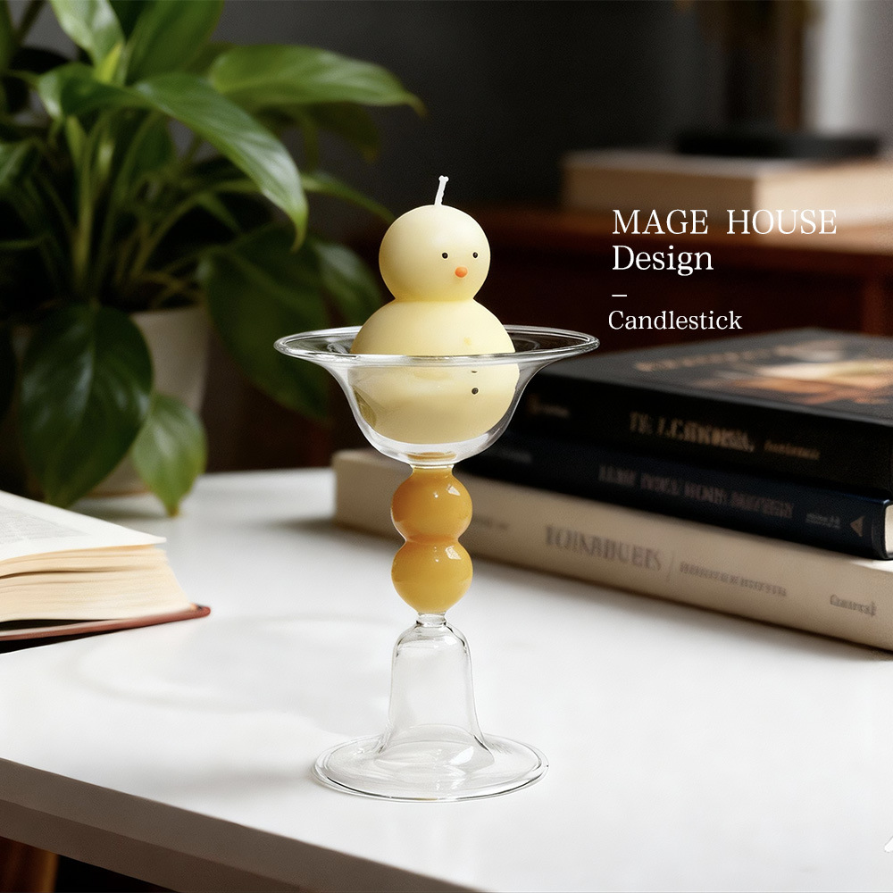 Candelaria de vidrio de doble propósito europea decoración para el hogar accesorios de boda romántica cena a la luz de velas accesorios de vela de color