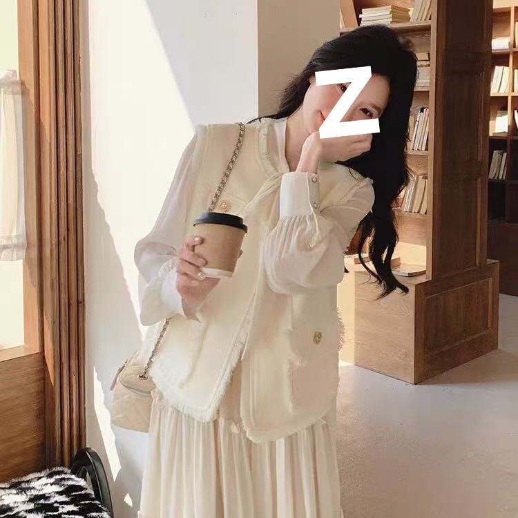 法式气质连衣裙女春秋2025新款大方得体感小香风马甲裙子套装|undefined
