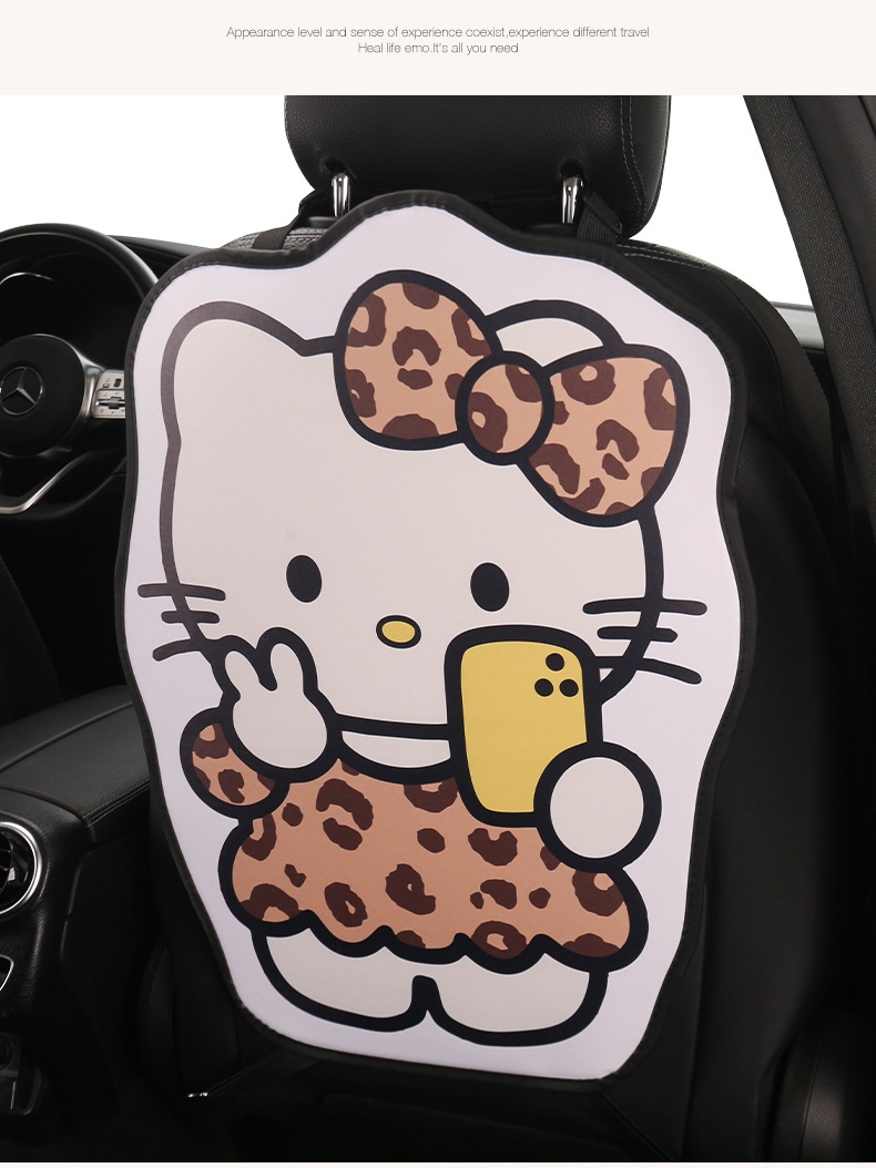 Cute Cartoon Cat Seat Back Anti-Kick Pad for Women, Car Seat Back Anti-Dirt Pad, Rear Seat Anti-Kick Pad for Children