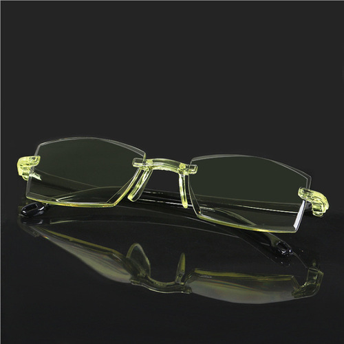 2024 New Model 8012 Yellow Sunglasses Smart Zoom Reading Glasses Blue Light Protection Street Vendor Supply
