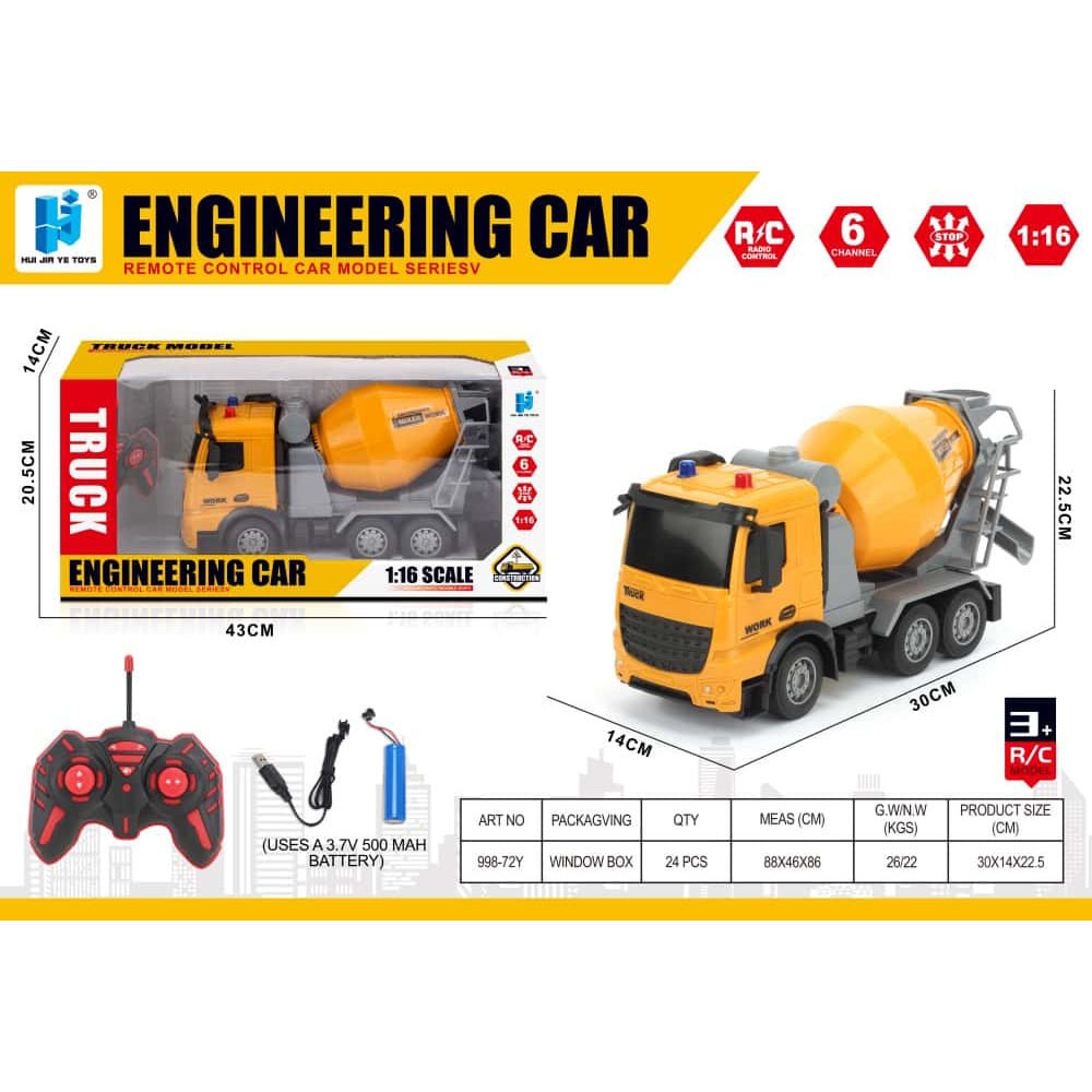 Vehículo de transporte controlado remoto para niños camión de concreto camión volca modelo de simulación de ingeniería juguete eléctrico grande