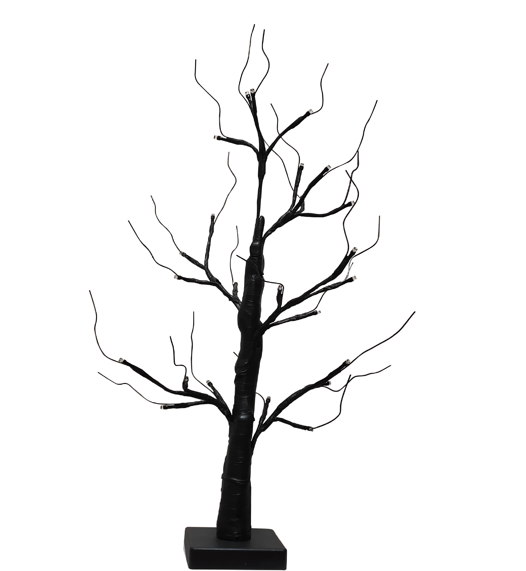 60cm 검은 자작 나무 나무 램프 USB 플러스 타이밍