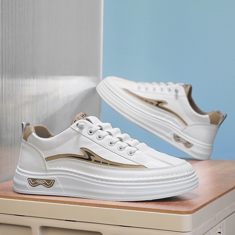 Zapatos de skate de primavera de hombre zapatos de moda casuales 2025 nuevos zapatos blancos de hombre zapatos blancos de altura baja para estudiantes
